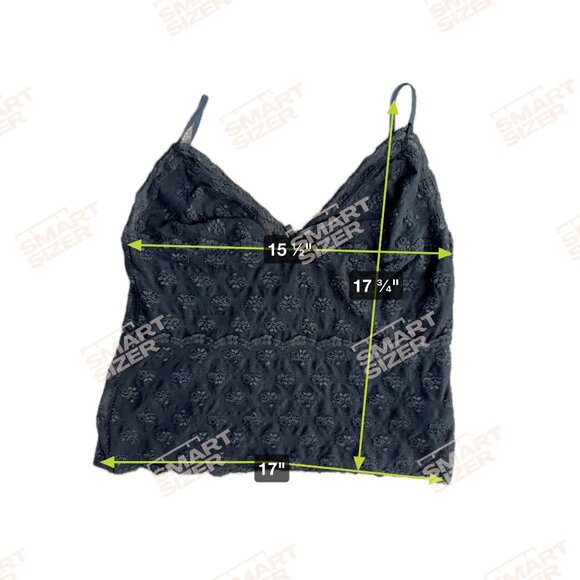 Vtg Karen Kane Black Lace Babydoll Top‎ Womens XL Scalloped Hem Spaghetti Straps - Picture 2 of 8